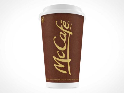 16oz Coffee Cup PSD Mockup With Plastic Lid