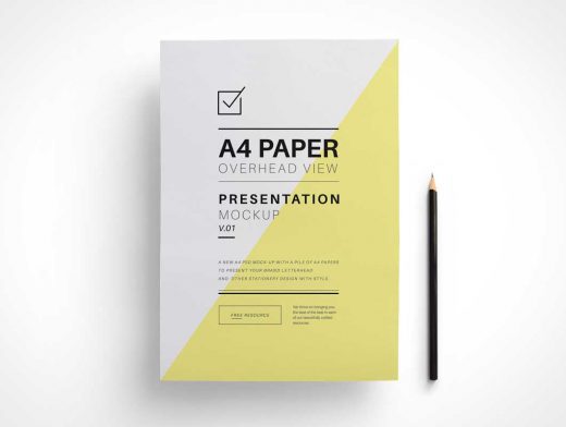 A4 Overhead Paper PSD Mockup
