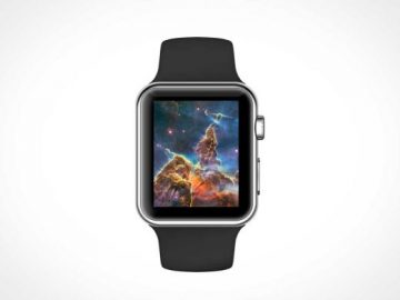 Apple Watch Sport PSD Mockup With Wristband