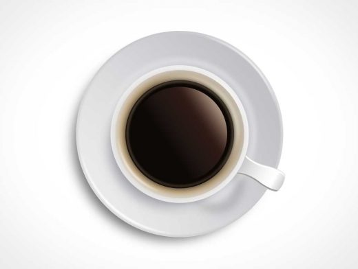 Download Free Black Coffee Mockup Ceramic Cup And Saucer Top View | Oceanmockups