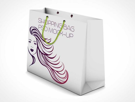 Boutique Shopping Bag PSD Mockup Standing With Carry Handles