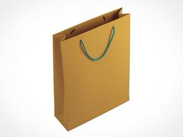 Brown Paper Bag & String Handle PSD Mockup