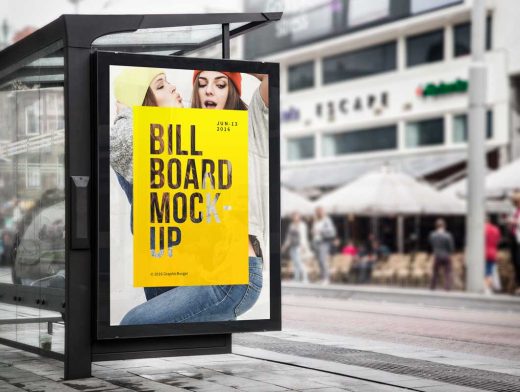 Bus Stop Billboard PSD Mockup Outdoor Advertising