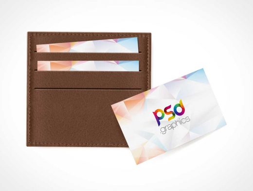 Business Card In Wallet PSD Mockup