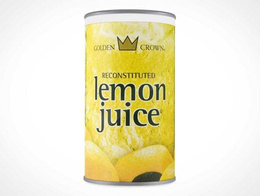 Can Of Concentrate Juice Front View PSD Mockup