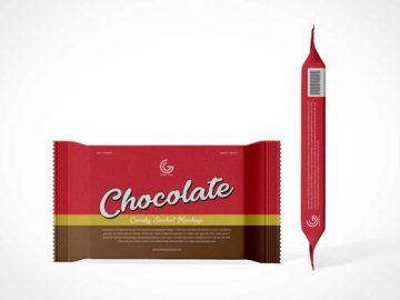 Download Free Candy Bar Wrapper Packaging Front & Side Mockup ...