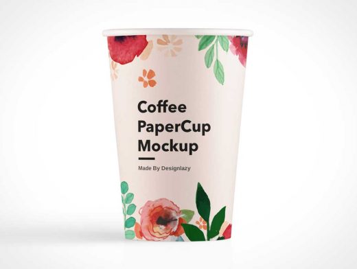 Coffee Paper Cup & Removed Lid PSD Mockup