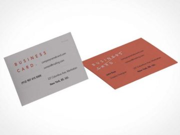 Corporate Branded Business Card Front & Back PSD Mockup