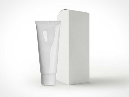 Cosmetic Tube & Box PSD Mockup Product Shot