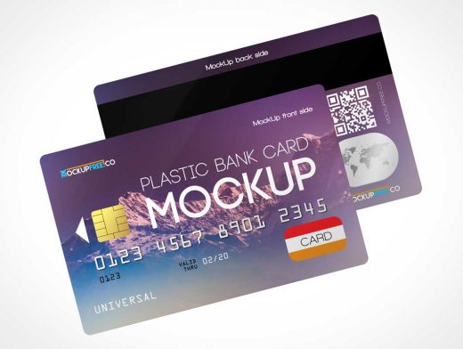 Credit Card Pair Front & Back PSD Mockups
