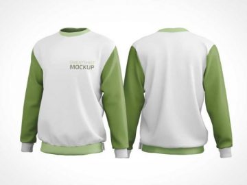 Crewneck Sweatshirt Front & Back PSD Mockup