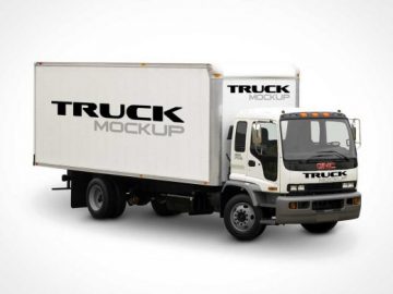 Delivery Truck PSD Mockup Photo