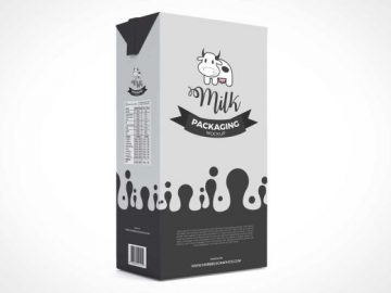 Drink Carton Packaging Front & Side PSD Mockup