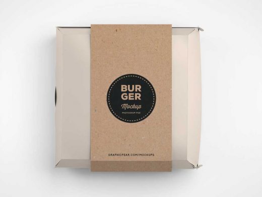 Fast Food Hamburger Packaging PSD Mockup