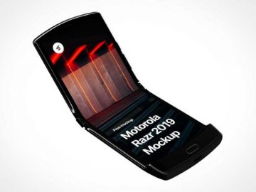 Folding Motorola Razr Smartphone PSD Mockup