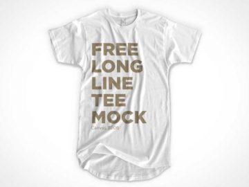 Free Longline T-Shirt PSD Mockup