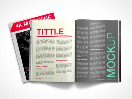 Free PSD Mockup 4K Centrefold Magazine And Cover