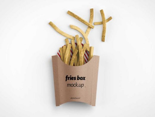 French Fries Branding Packaging PSD Mockup