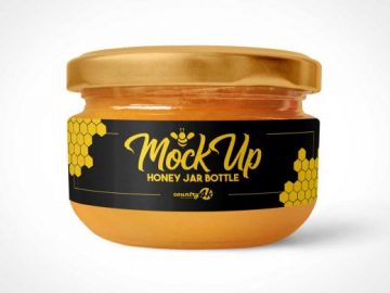 Glass Honey Jar PSD Mockup