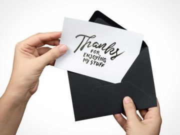 Greeting Card or RSVP PSD MockUp in Envelope