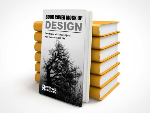 Hardcover Diary PSD Mockup Stacked Book Design