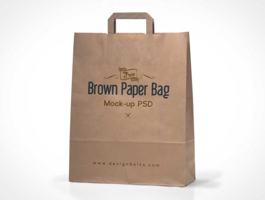 High Quality Brown Shopping Bag PSD Mockup