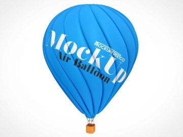 Hot Air Ballon & Basket Advertising PSD Mockup