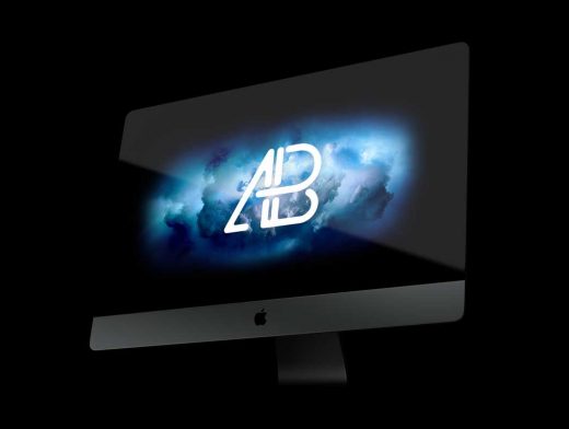iMac Pro Space Grey Workstation Display PSD Mockup