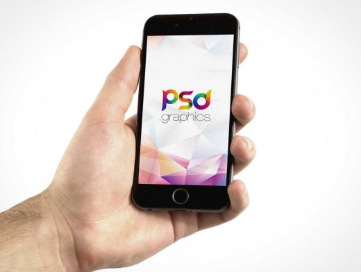 iPhone Hand Held Front Display PSD Mockup