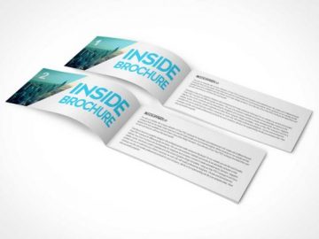 Landscape Brochure Booklet Cover & Inside Pages PSD Mockup