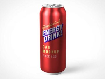 Large Energy Drink Soda Can PSD Mockup
