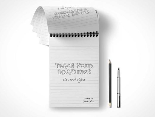 Lined Paper Notepad PSD Mockup