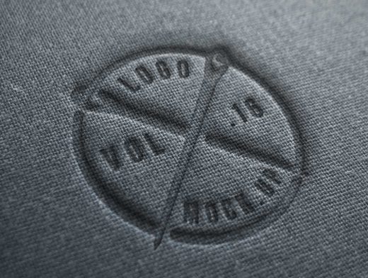 Linen Fabric Pressed Logo PSD Mockup