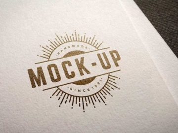 Logo Printed On Heavy Stock Letterhead Paper PSD Mockup