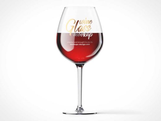 Long Stem Wine Glass PSD Mockup