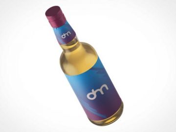 Low Shoulder Glass Wine Bottle PSD Mockup