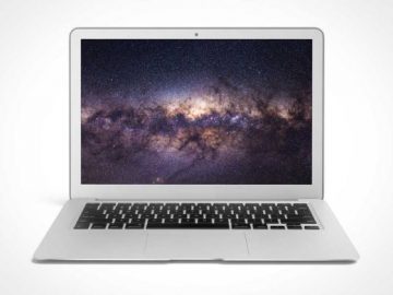 MacBook Air Keyboard & Display Front View PSD Mockup