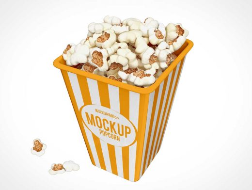 Maïs Popcorn Box PSD Mockups