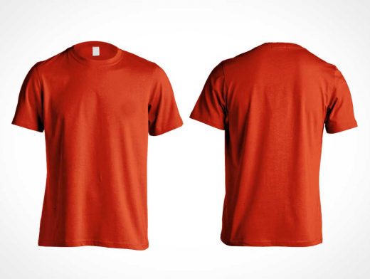 Men's Gildan Cotton T-Shirt PSD Mockup Front and Back
