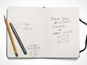 Moleskine Sketchbook PSD Mockup