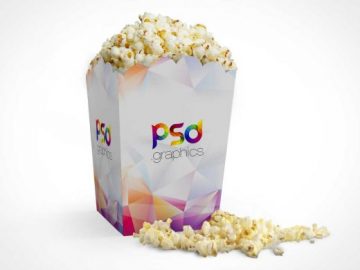 Movie Popcorn Box PSD Mockup