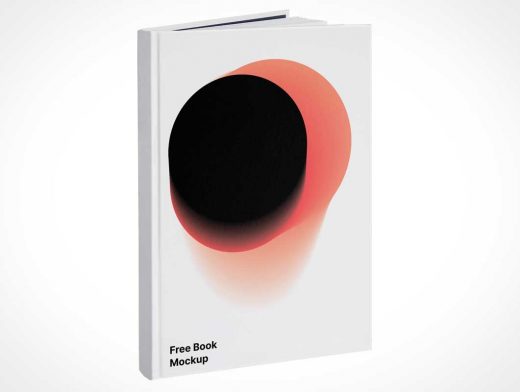 Open Standing Hardcover Book Front PSD Mockup