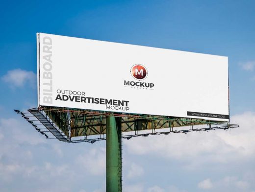 Outdoor Billboard Advertising Sign PSD Mockup