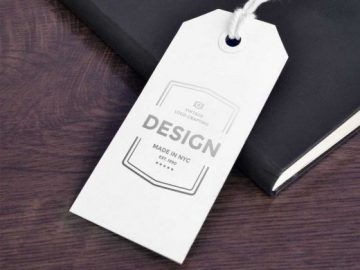 Paper Tag Label PSD Mockup Pricing Stationery