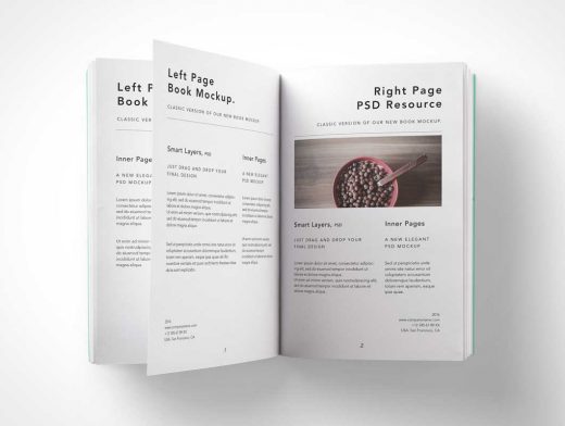 Paperback Open Book PSD Mockup Flip Pages