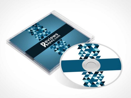 Photorealistic CD And Jewel Case PSD Mockup With Booklet
