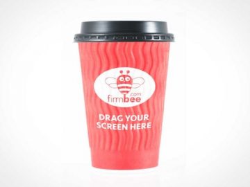 Pink Coffee Cup PSD Mockup