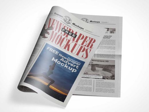 Public Newsletter Tabloid Cover Paper PSD Mockup