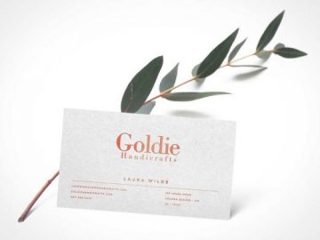 Realistic Business Card Front Side PSD Mockup