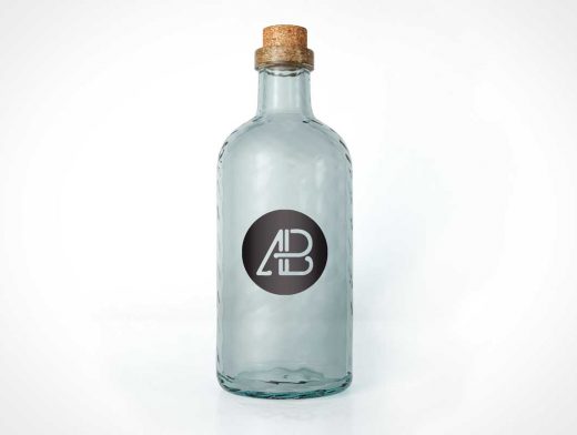 Realistic Glass Bottle PSD Mockup with Cork